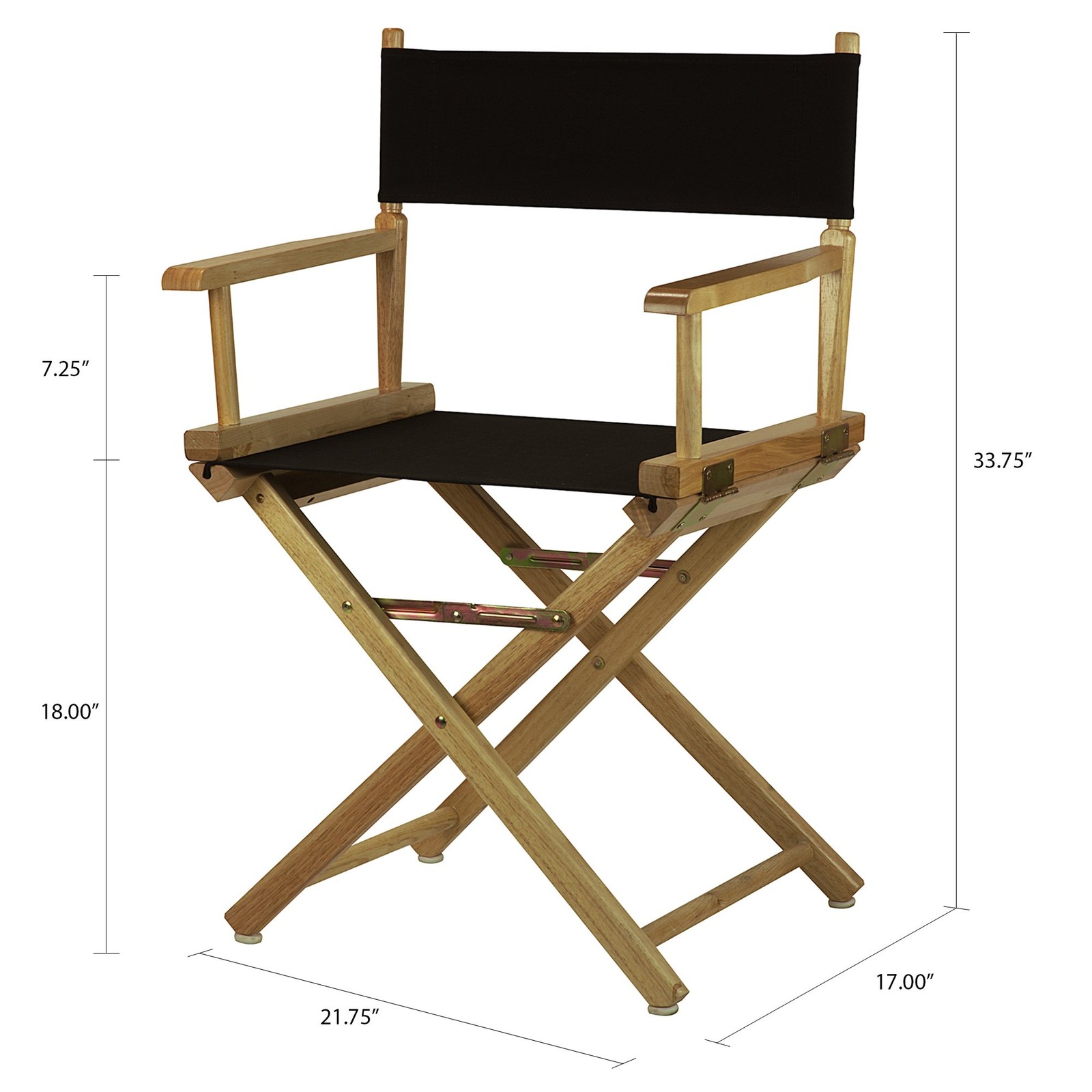Casual Home 18 Directors Chair Natural Frame Black Canvas
