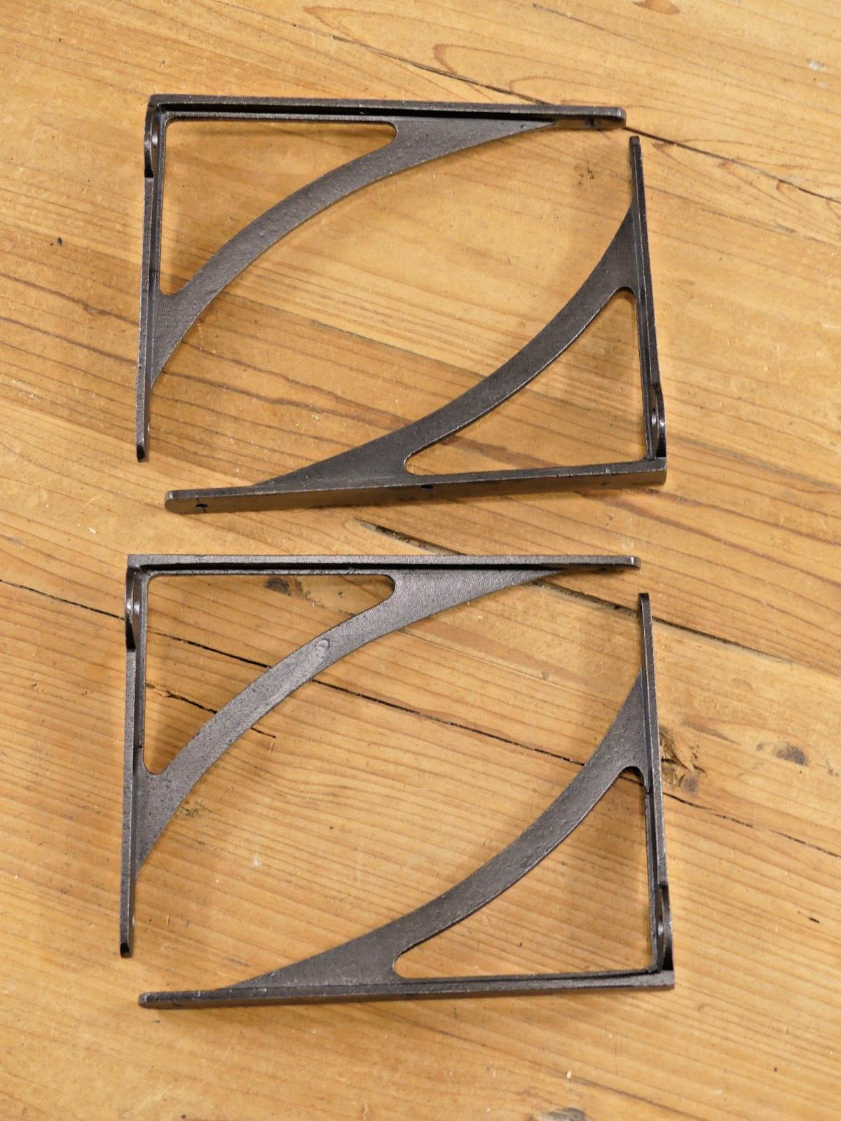 4 Cast Iron Brackets Braces Shelf Bracket Corbels Metal 7″ X 5 1/4″ Industrial