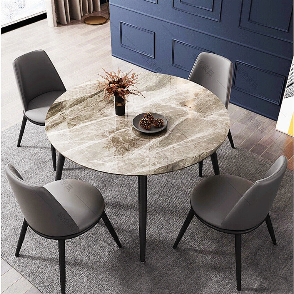 Marble Dining Table Breakfast Cafe Table 2-4 Seater Round Kitchen Bar Furniture