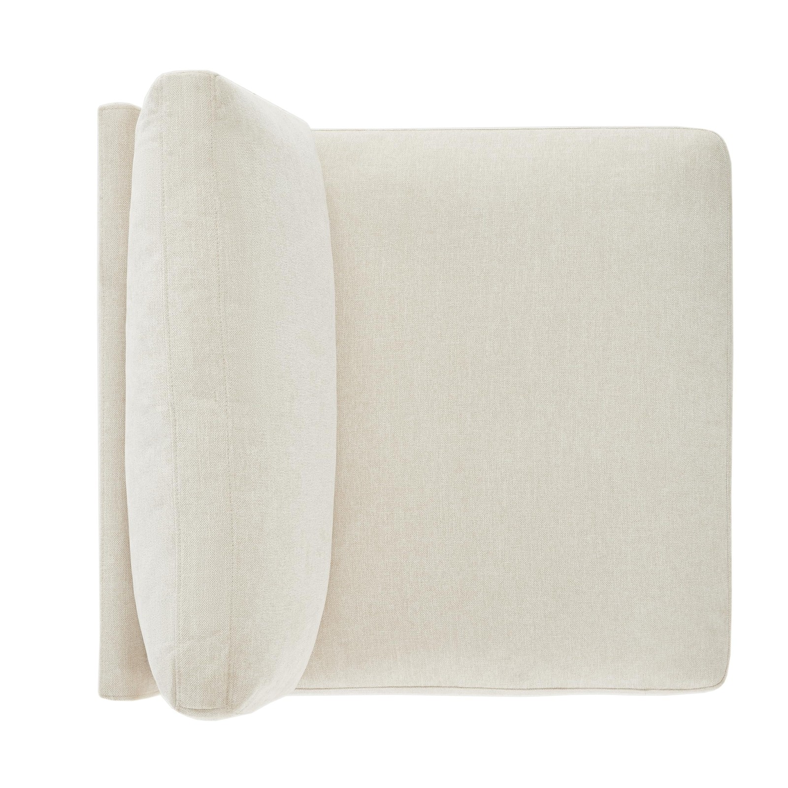 Down Filled Upholstered Middle Armless Sofa for Sectional Modular Couch Linen