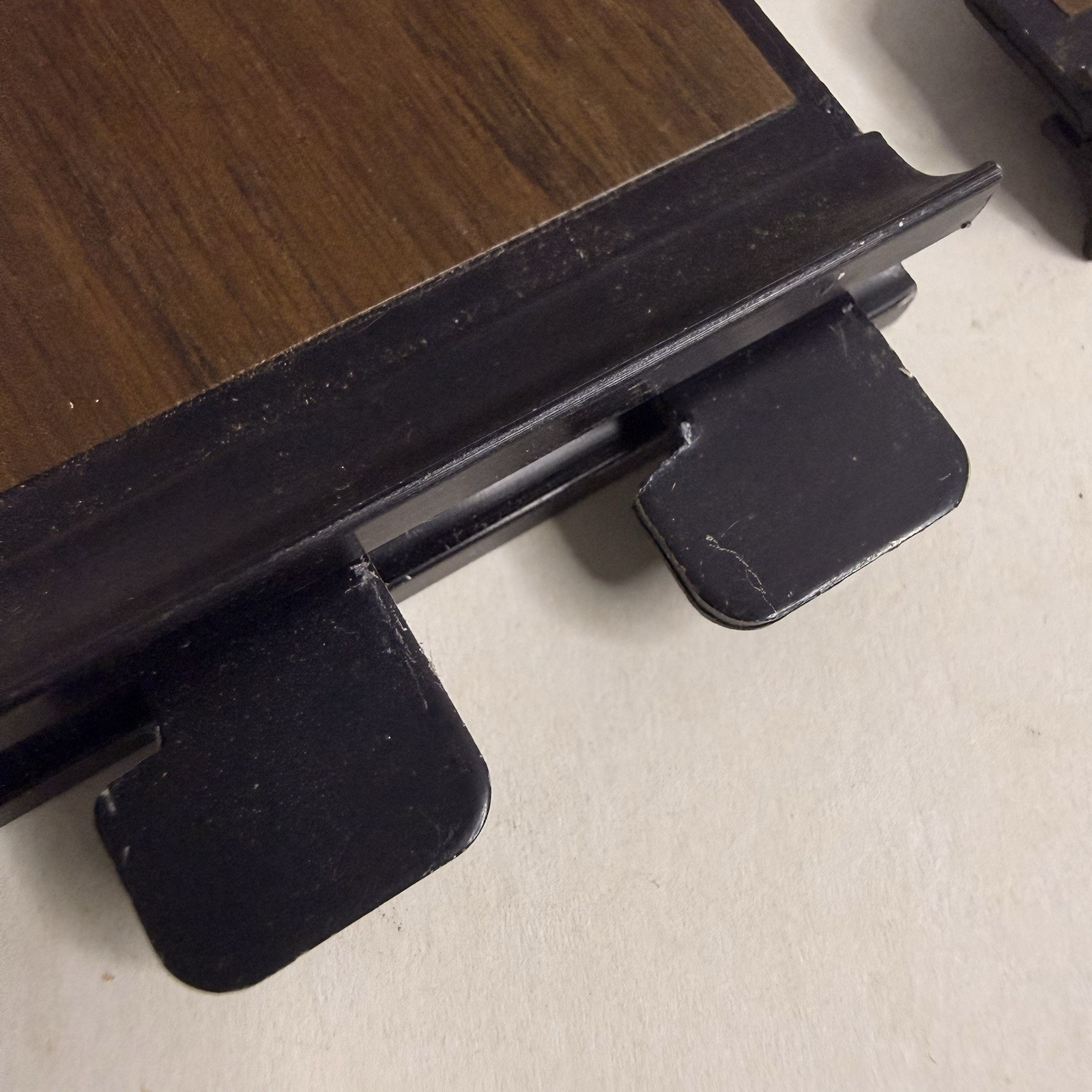 Vintage Wood Grain Shelf Brackets Wall Mount Pair 8.75” Retro Laminate