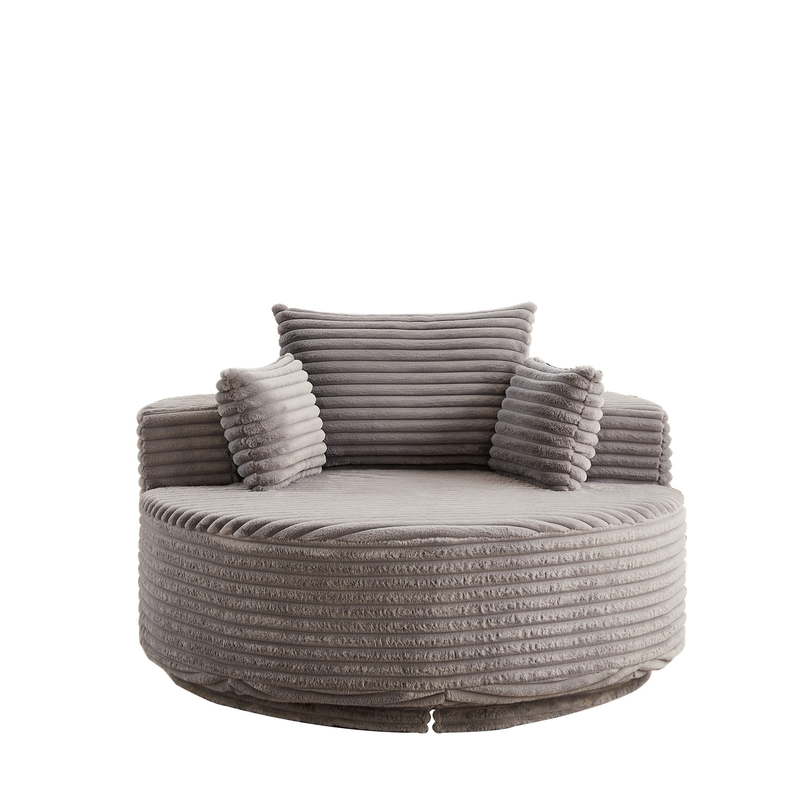 55”L Polyester Foam Single Chair,Fluffy Modern Sleeper 360 Degree Swivel Chair