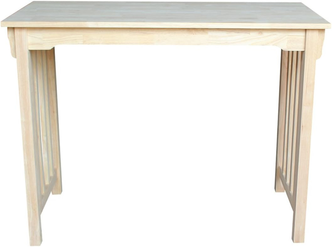 Table-Counter Height Mission Style Solid Real Wood, Sturdy Parawood, 48″W X 24″D