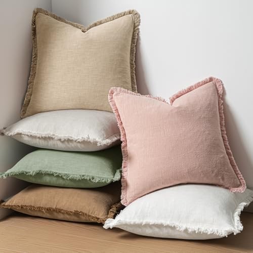 Decorative Throw Pillow Covers Neutral 18″ x 18″ (Pack of 2) 2 Sage Green