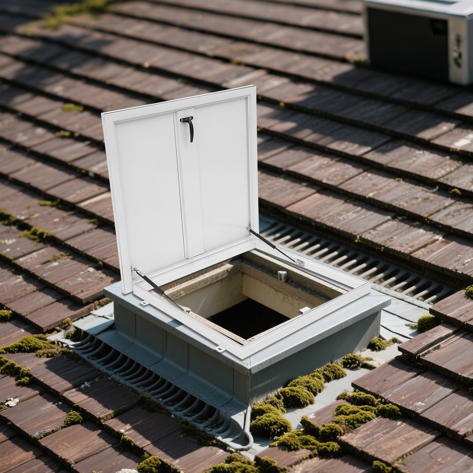 Modern White Aluminum Alloy Roof Hatch with Secure Opening Design