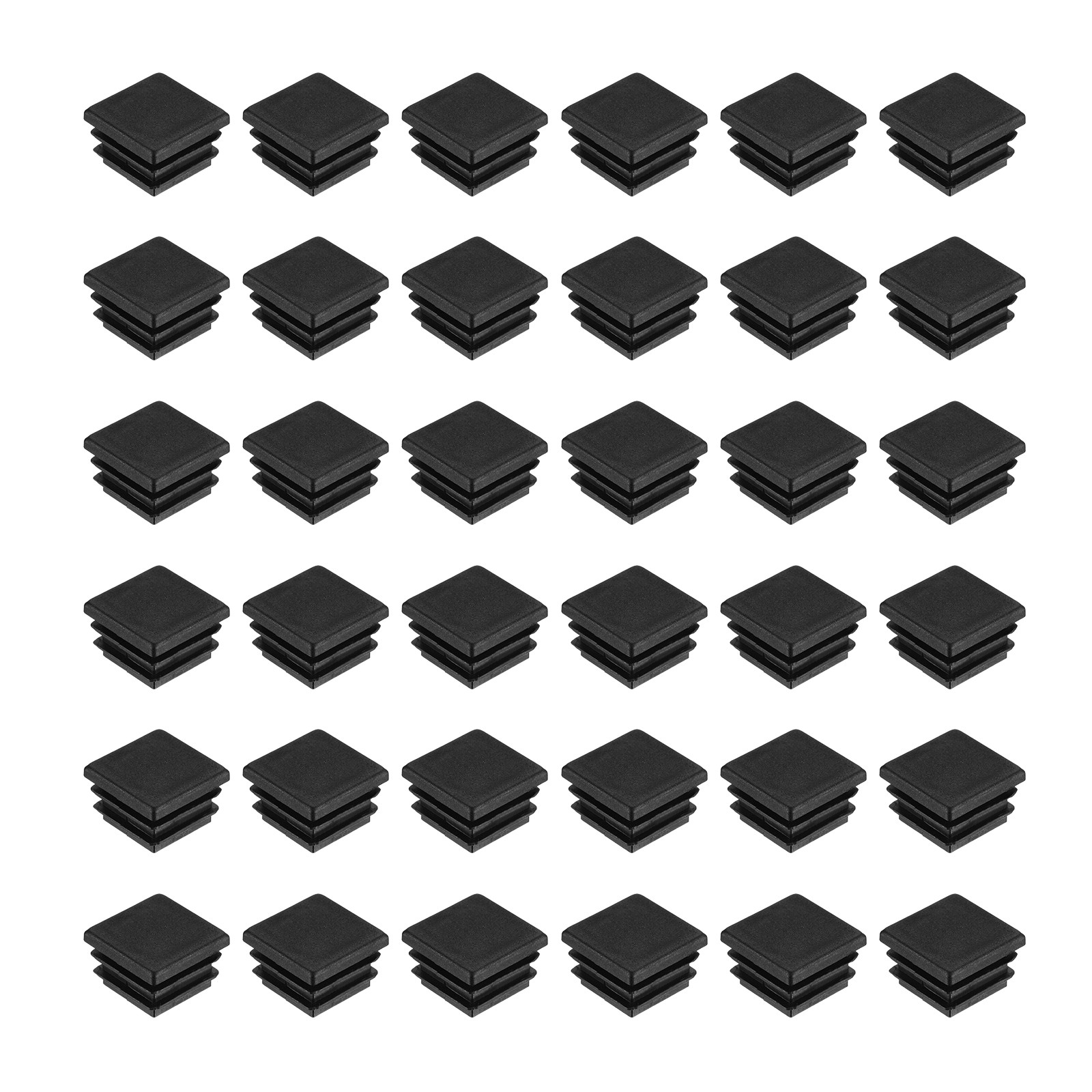 38Pcs Square Plastic Plugs 20 x 20mm PE Pipe Tubing End Caps for Tube Black]