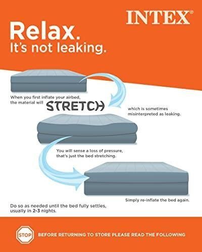 Intex 64417ED 22in Queen Dura-Beam Comfort Plush High-Rise Inflatable Air Mattre