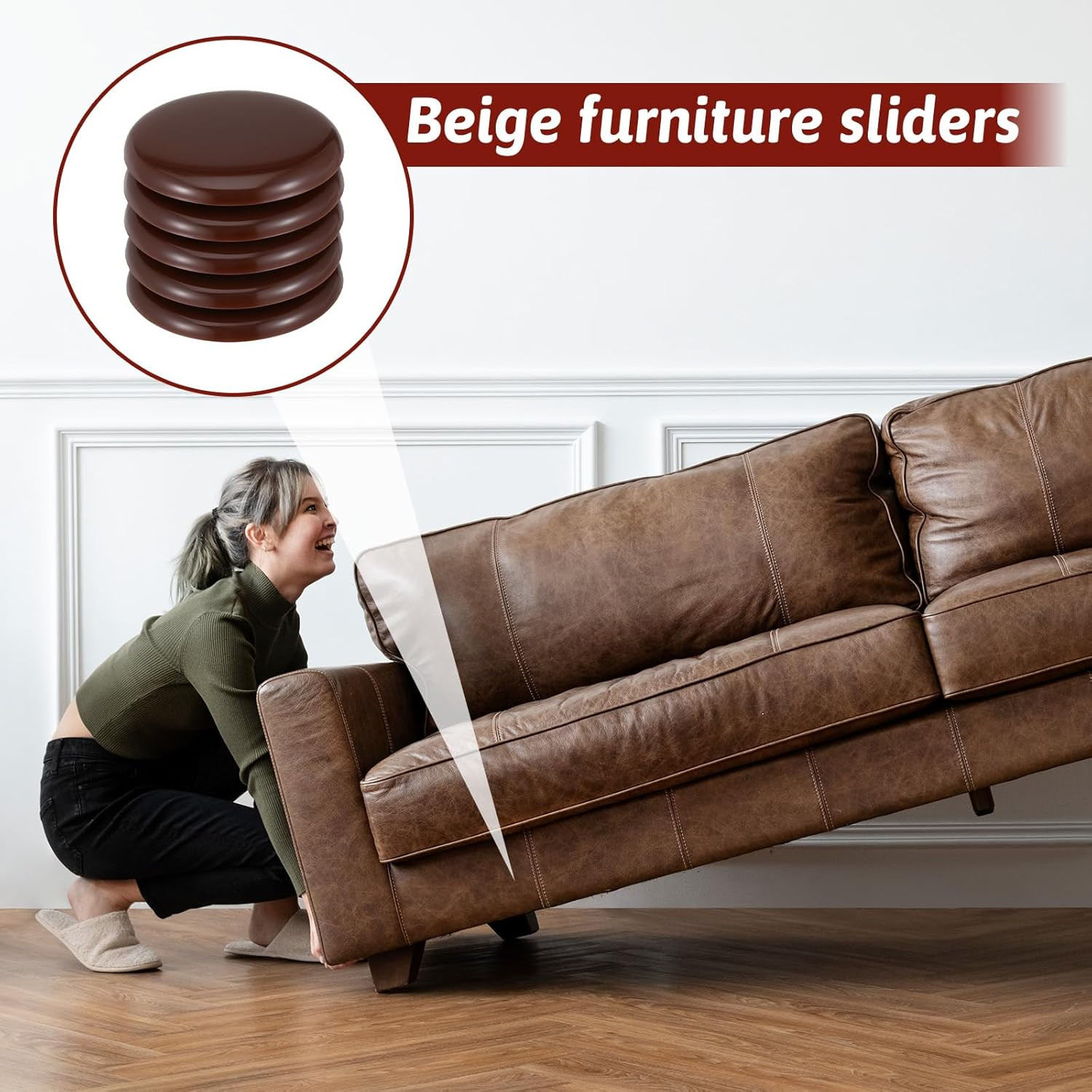 Sliders for Furniture on Hardwood Floors, 12 Pcs 2 Inch Self Adhesive Furniture