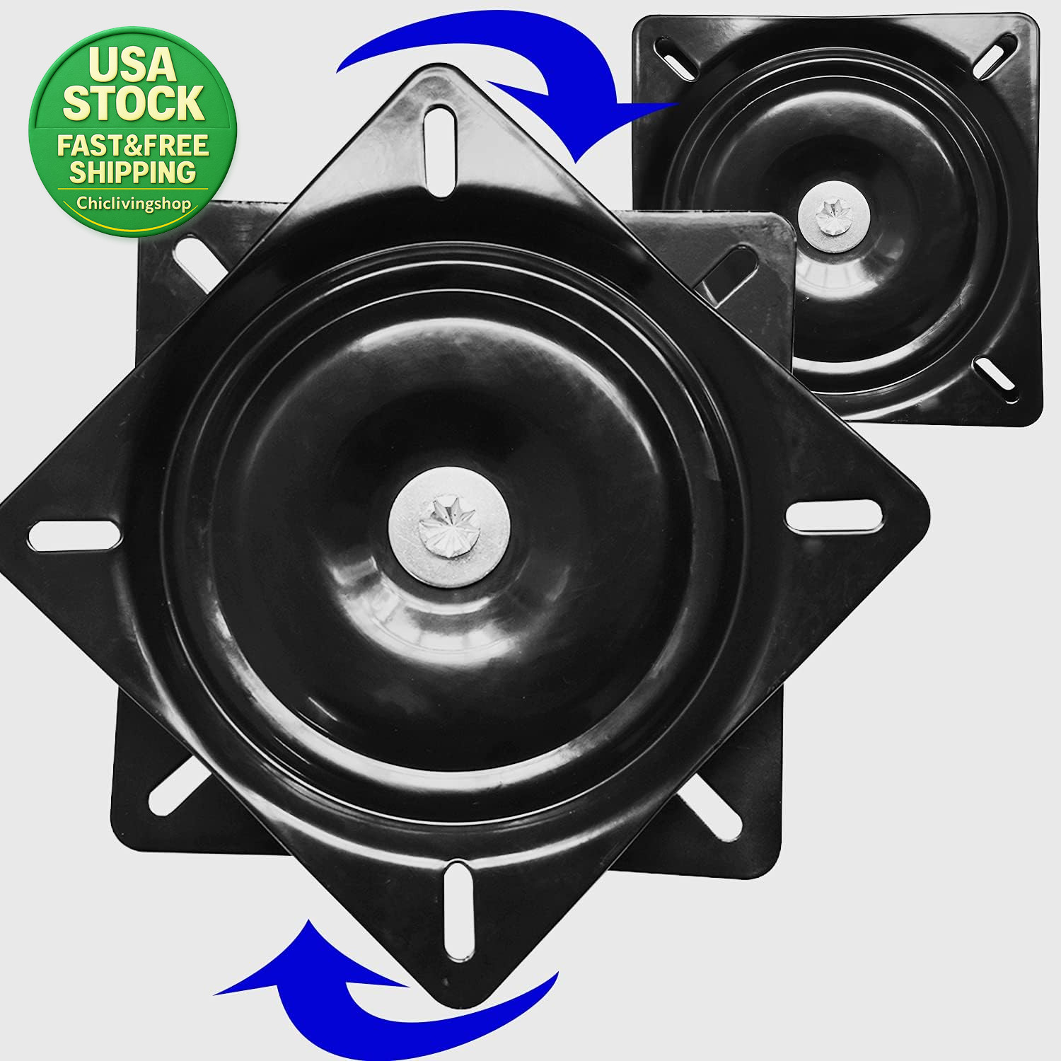 2Pack Heavy Duty Swivel Plate 6Inch Chair Base 400Lbs Replacement Parts