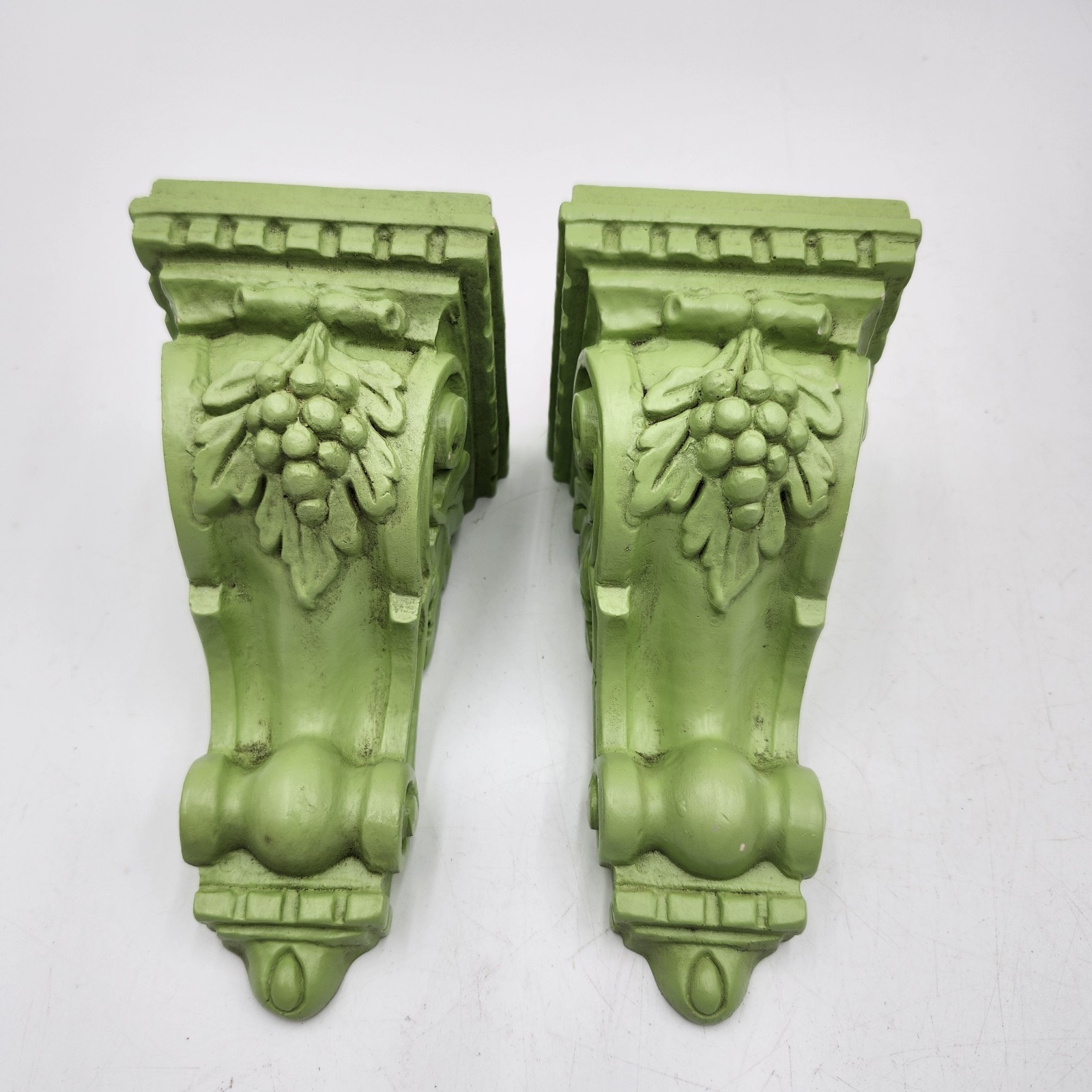 Mid-century Wall Sconce Shelf shelves ceramic pottery chartreuse Green fruit