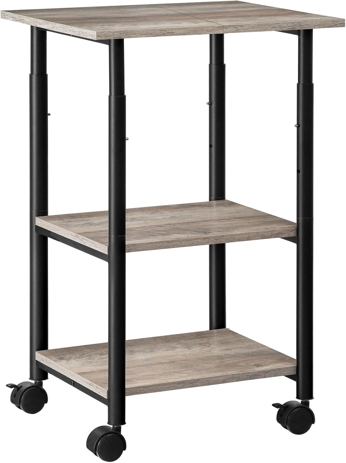 Printer Stand, 3-Tier Industrial Under Desk Printer Cart with Shelf, Mobile Heav