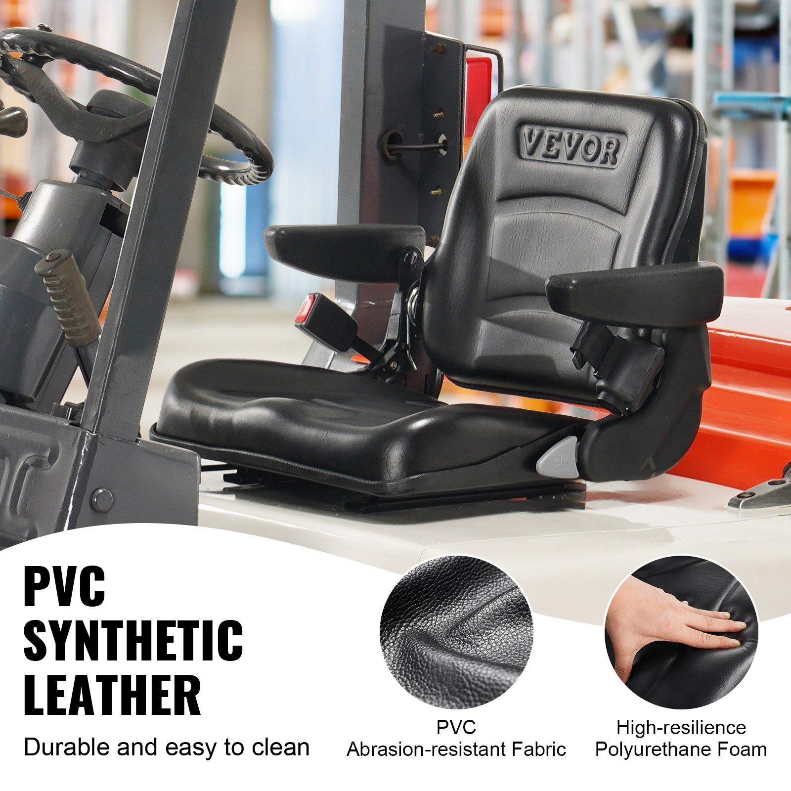 Fold-Down Seat 6.3-13.4in Slot Adjustable Back & Armrests & Seatbelt