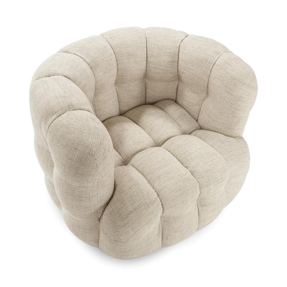 Pemberly Row Swivel Accent Chair Flax Viscose and Polyester Beige