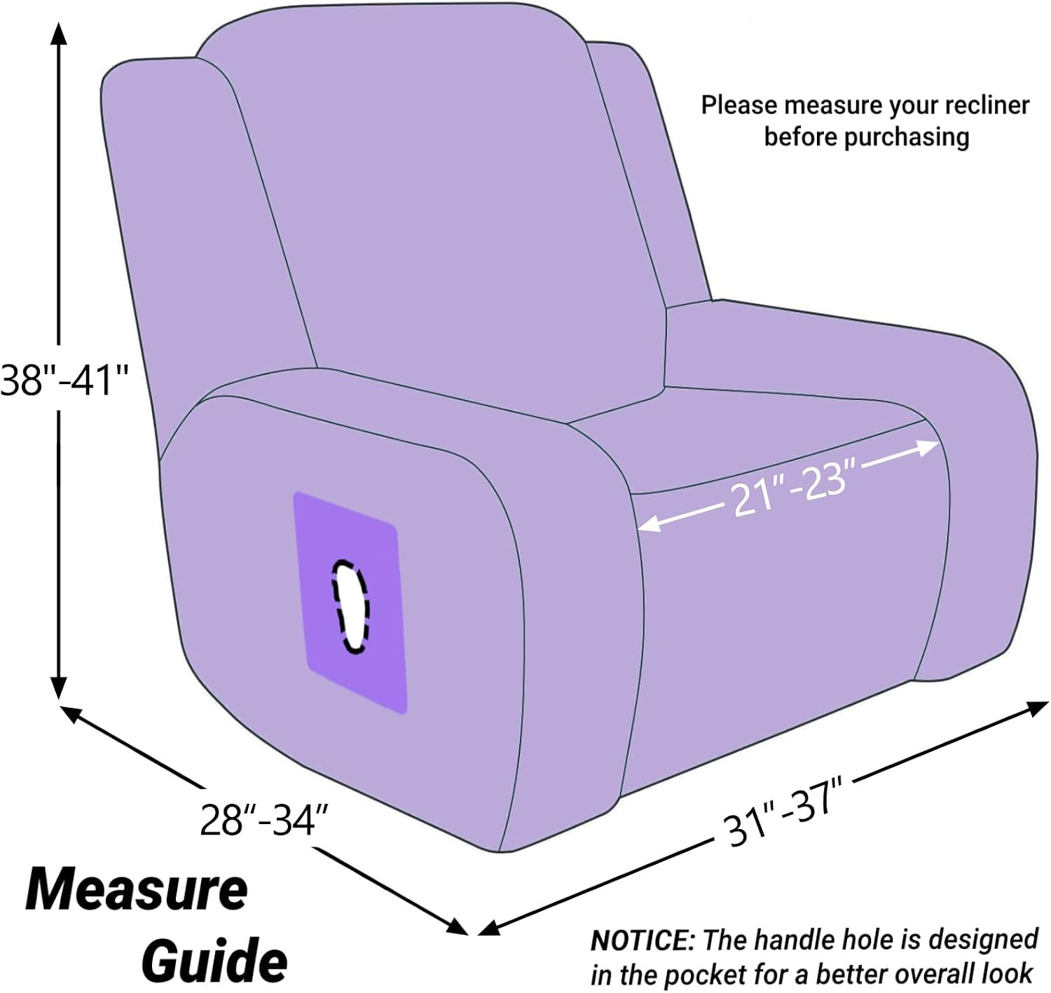 ZNSAYOTX Stretch Velvet Recliner Cover 4-Pieces, Thick Soft Recliner Chair Slipc