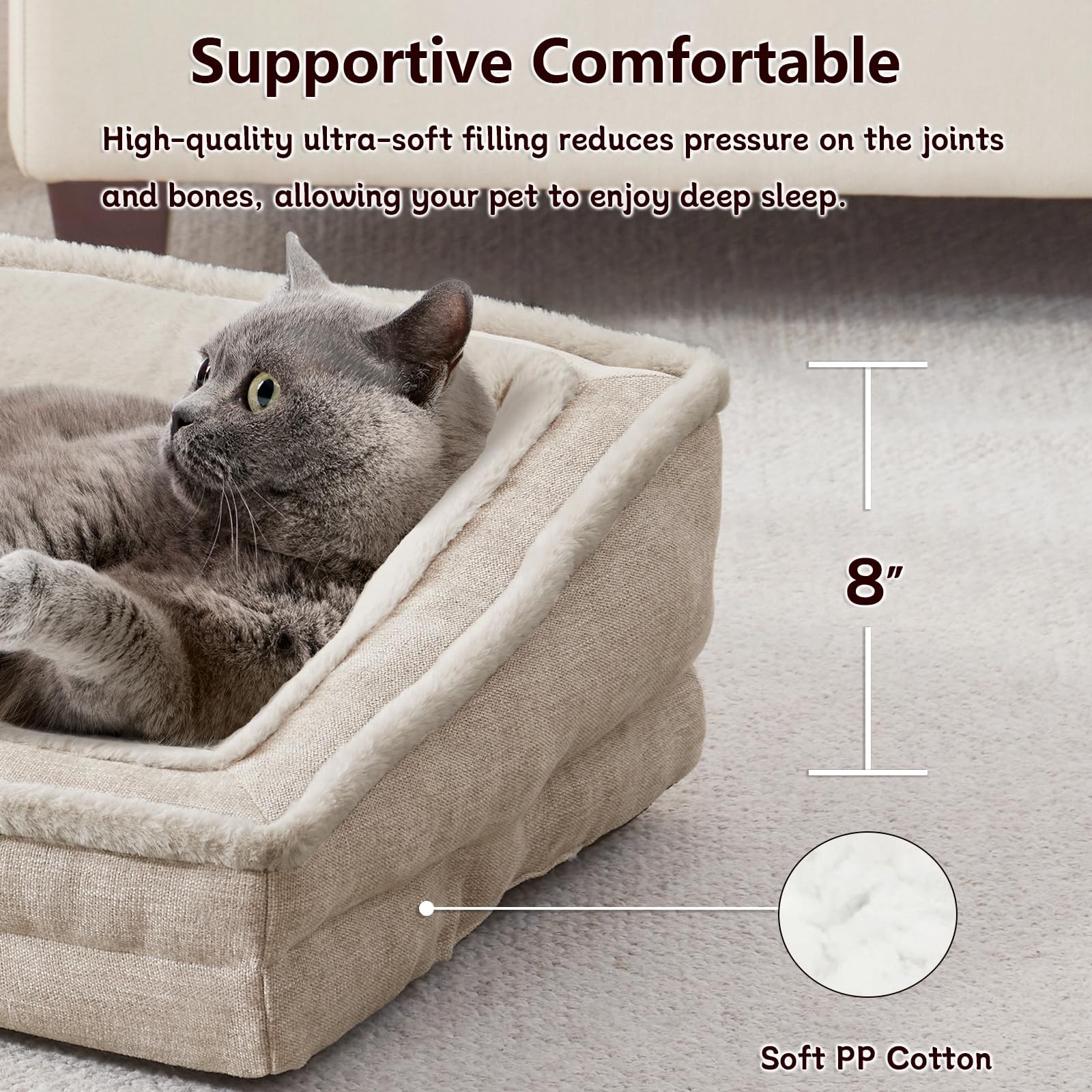 Laojin Balhen Cat Couch For Pets Washable Cat Beds For Indoor Cats Super Soft