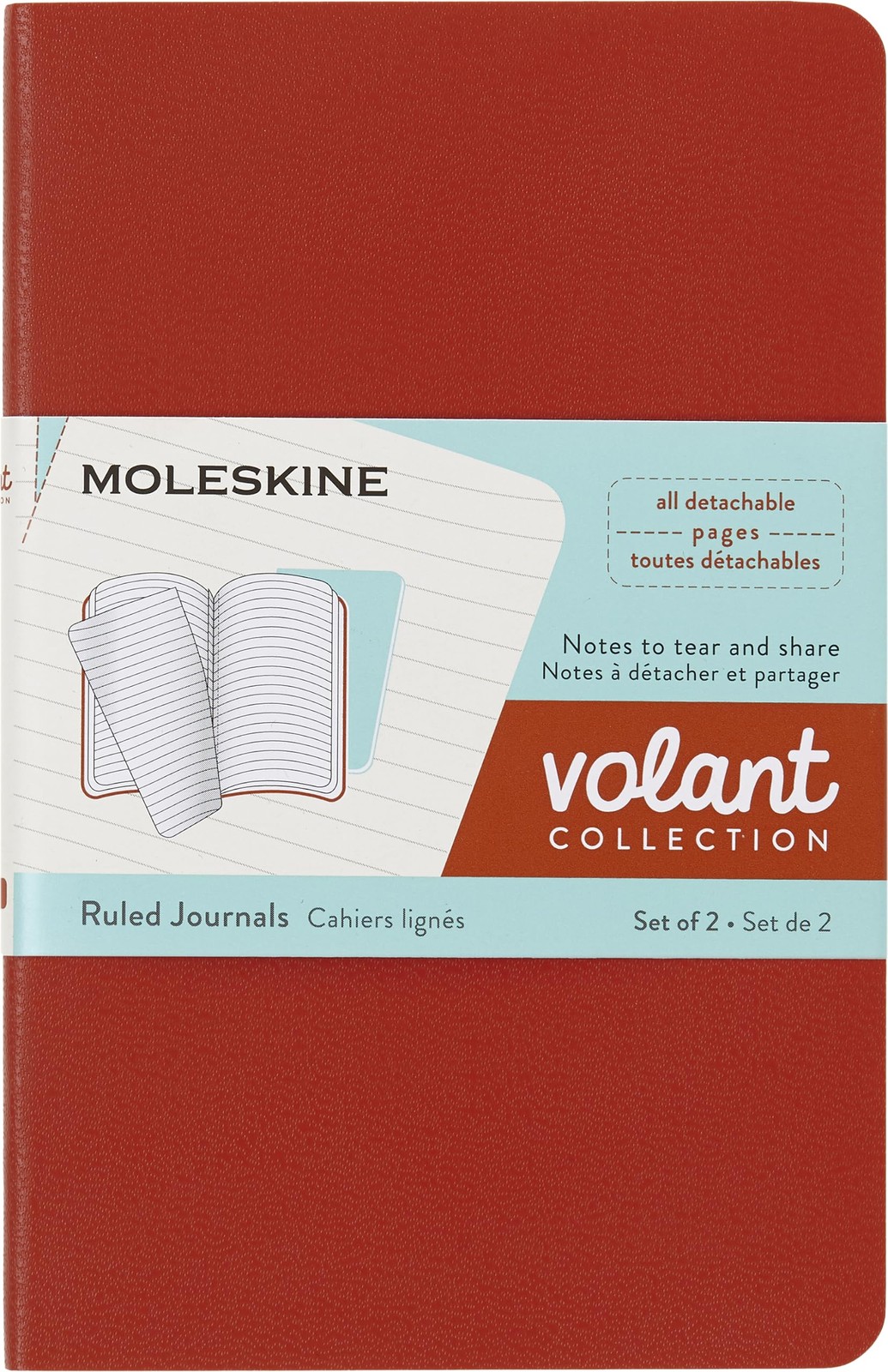 Moleskine Volant Journal Soft Cover Pocket 3.5 X 5.5 Ruled/Lined Coral