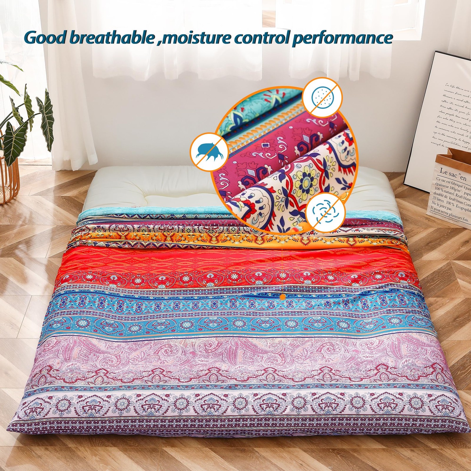 Mattress Cover for Traditional Japanese Futon Mattress, Futon Floor Mats Cove…