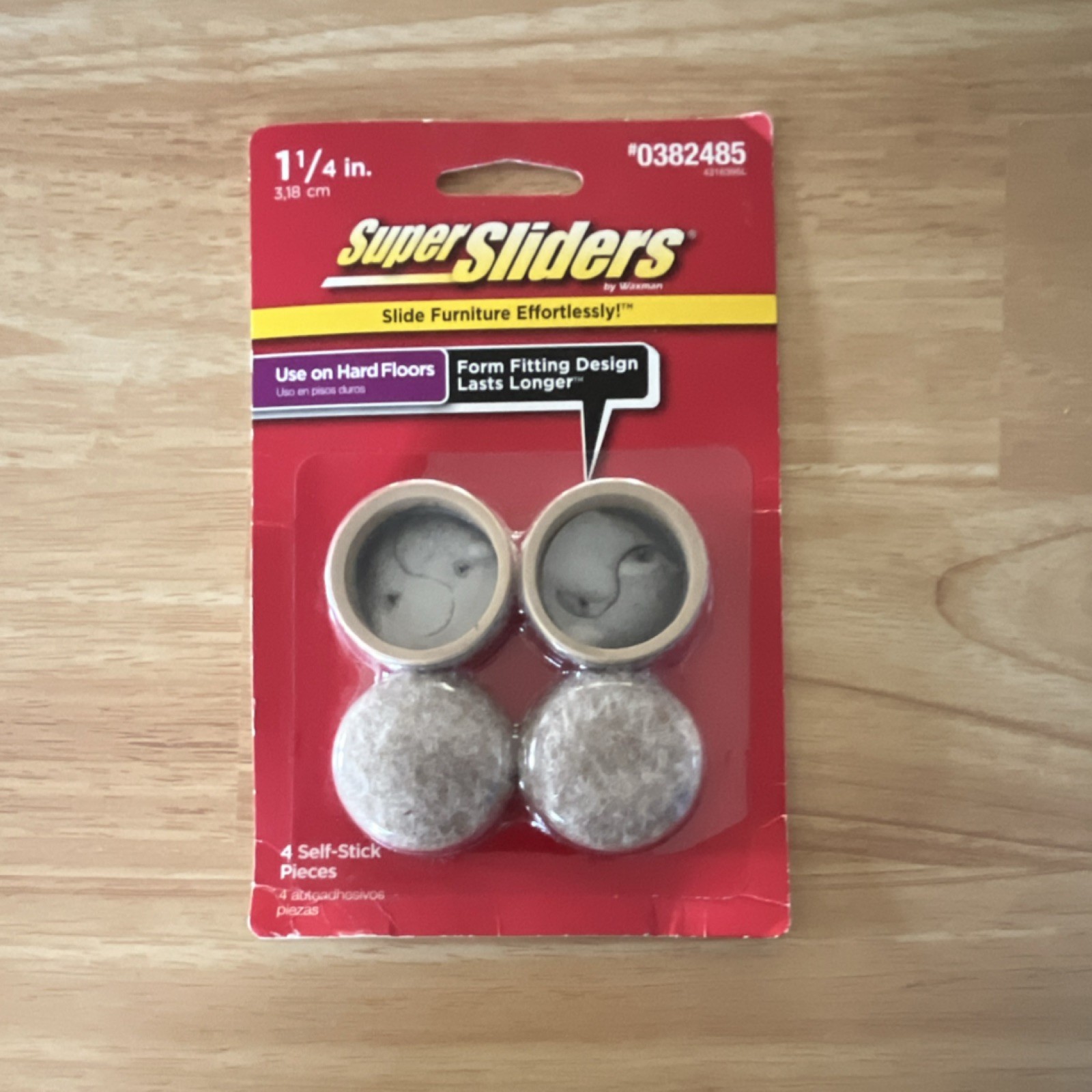 Waxman SuperSliders Self-Stick Felt Furniture Glides 1 1/4 in Oatmeal Round