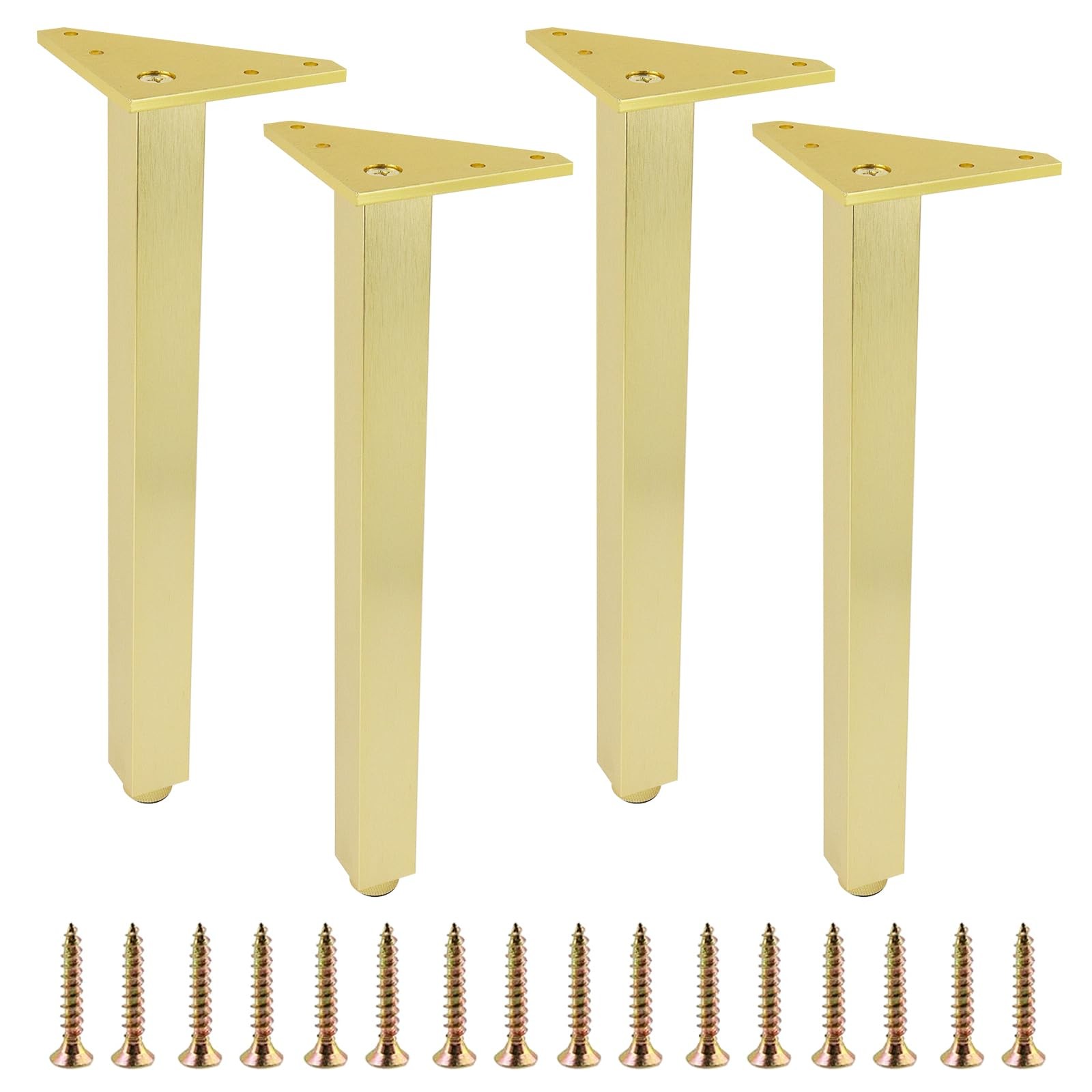 4 PCS Heavy Duty Adjustable Table Legs 12 Inch Aluminum Alloy 1000 Lb Gold