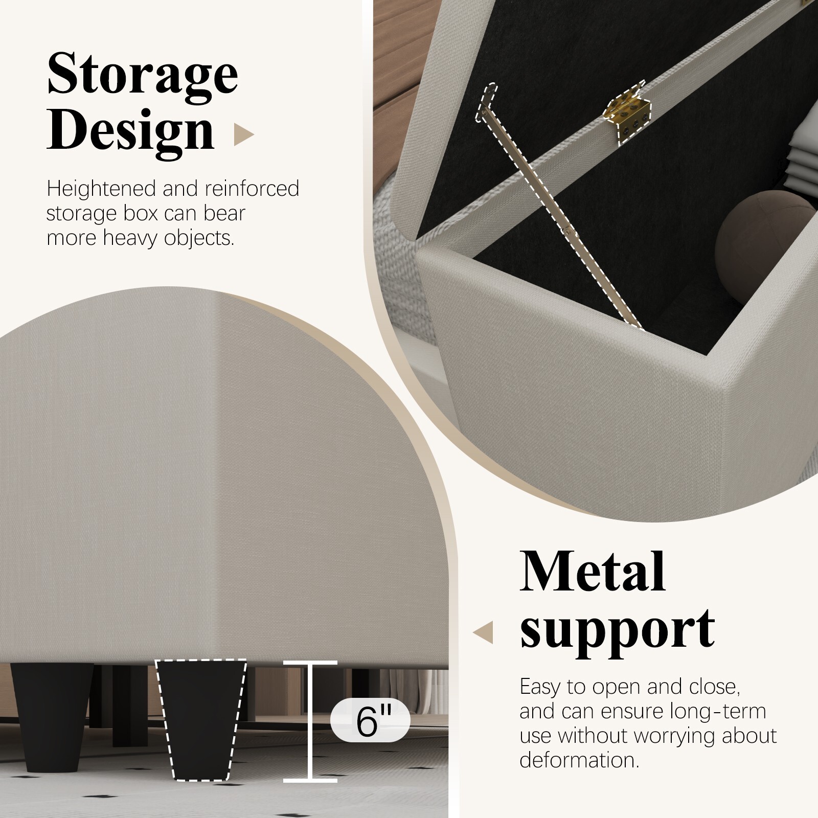 Full/Queen Size Bed Frame with Headboard USB Charging Station and LED Light
