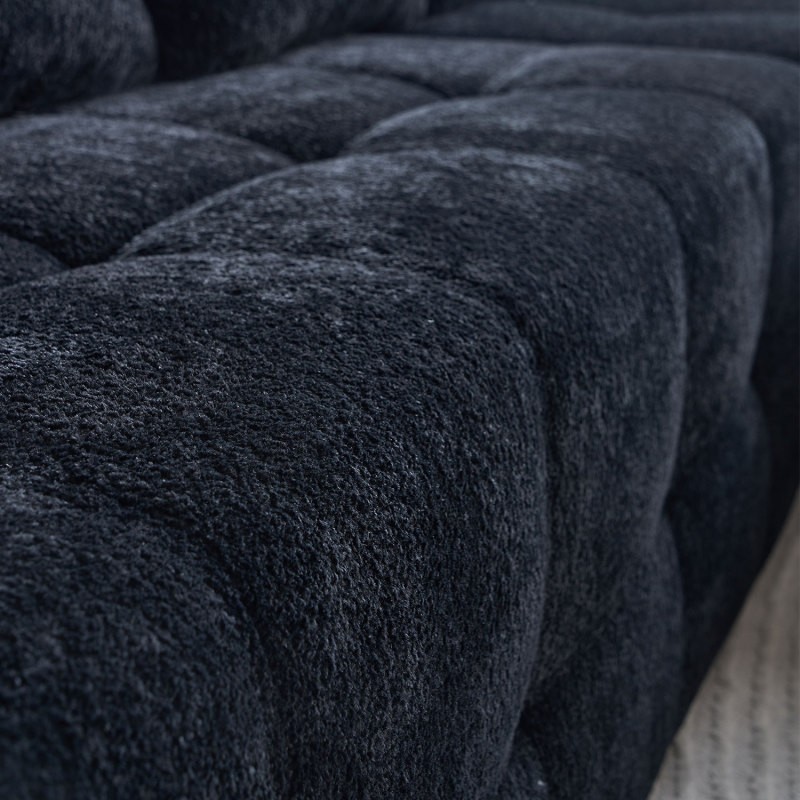 Modern Style L-Shaped Sectional Sofa with USB Ports Bluetooth Speaker 102