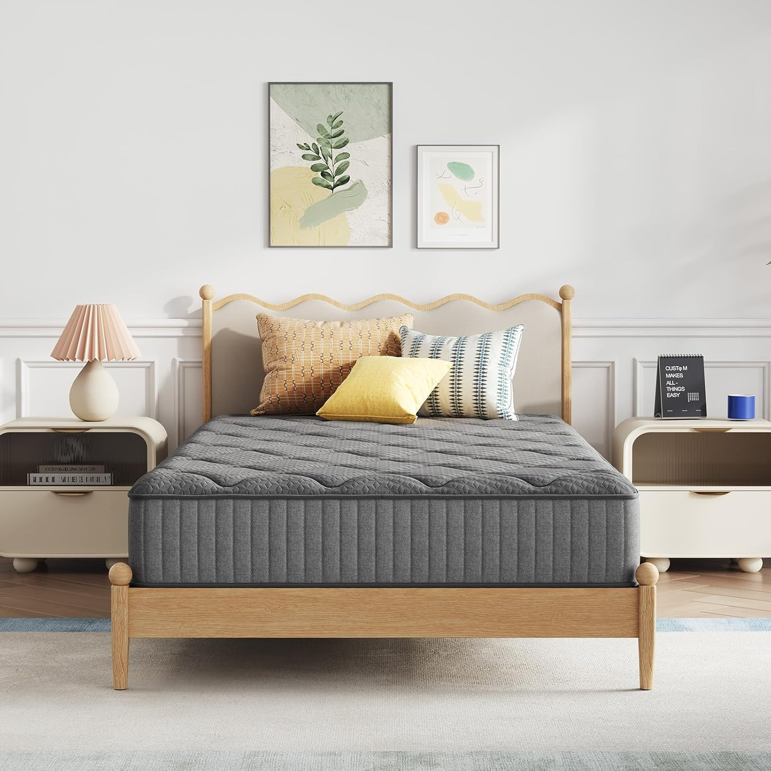 Twin XL Mattress 8 Inch Hybrid Cooling Memory Foam Pocket Coil Bed in Box