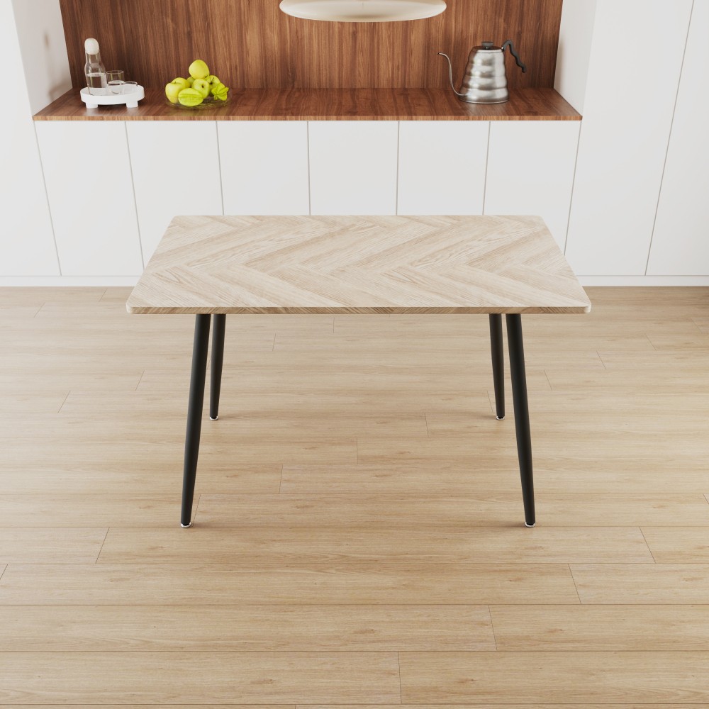 Modern Minimalist MDF Wood-Grain Finish Desk Top with Metal Legs