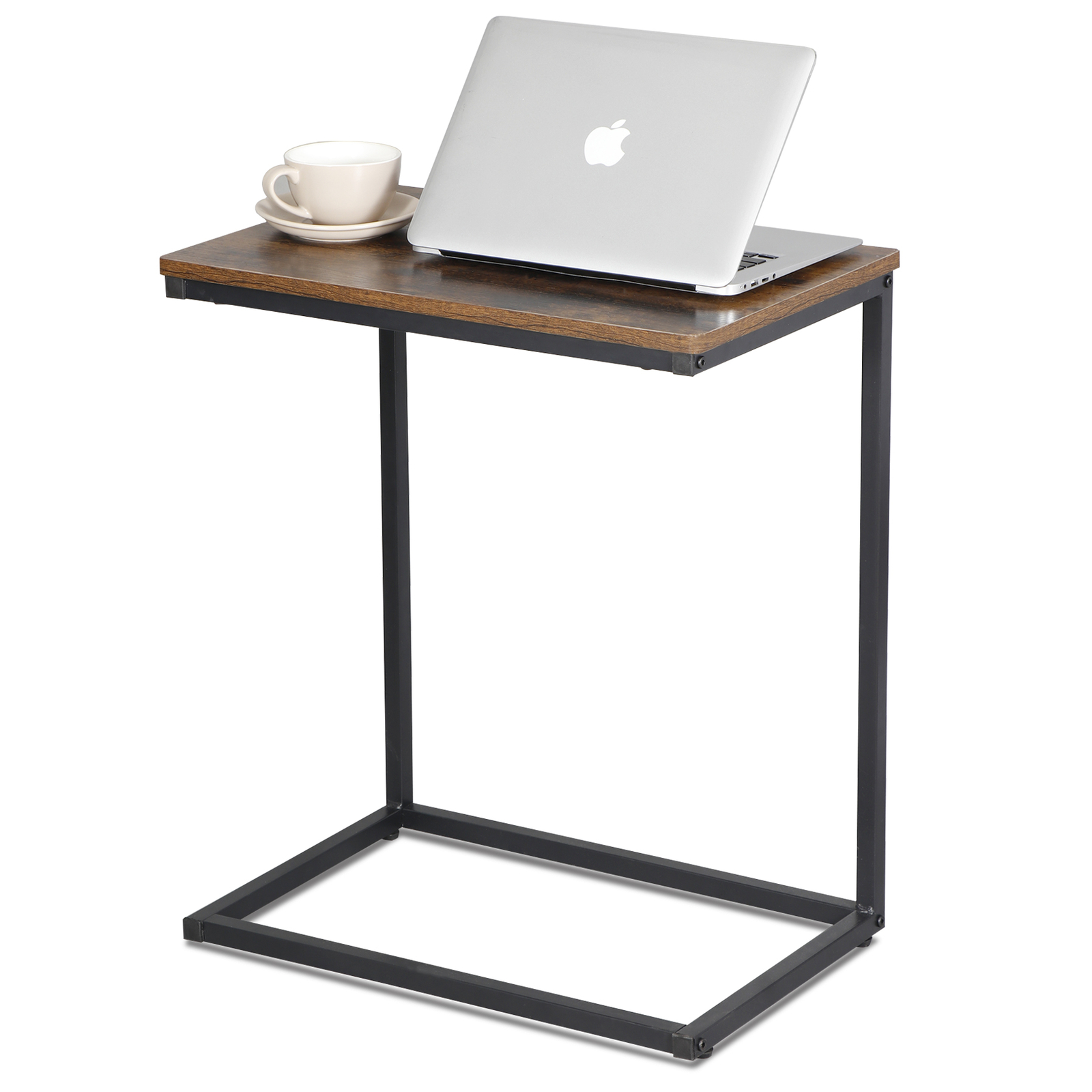 C Shaped End Table Side Table for Couch Bed Chair Living Room Bedroom Laptop