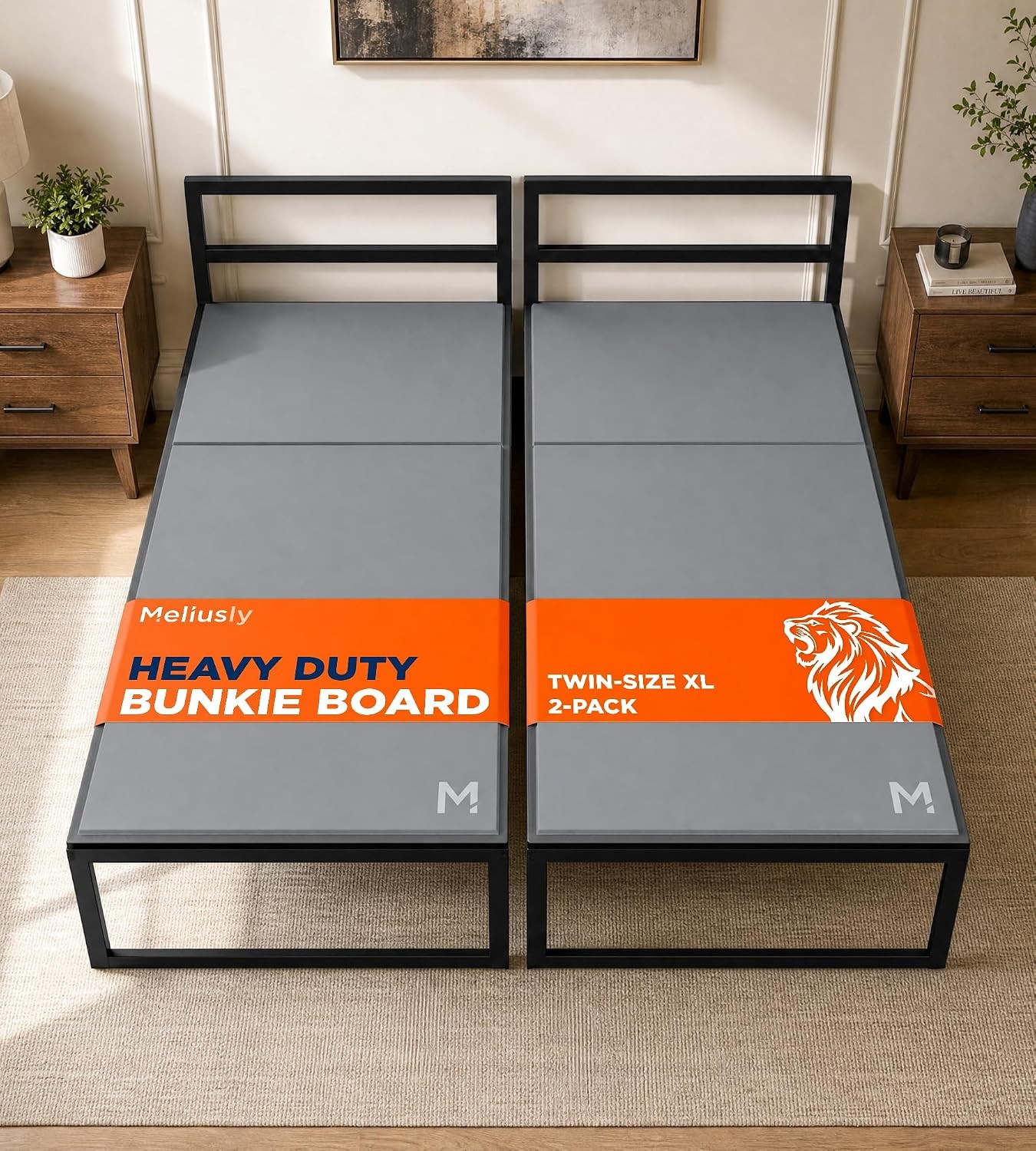 Twin XL 2-Pack or King Size Meliusly Heavy Duty 10mm Bunkie Board