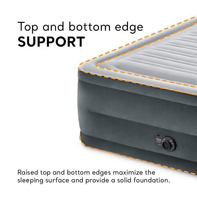Intex 64417ED 22in Queen Dura-Beam Comfort Plush High-Rise Inflatable Air Mattre