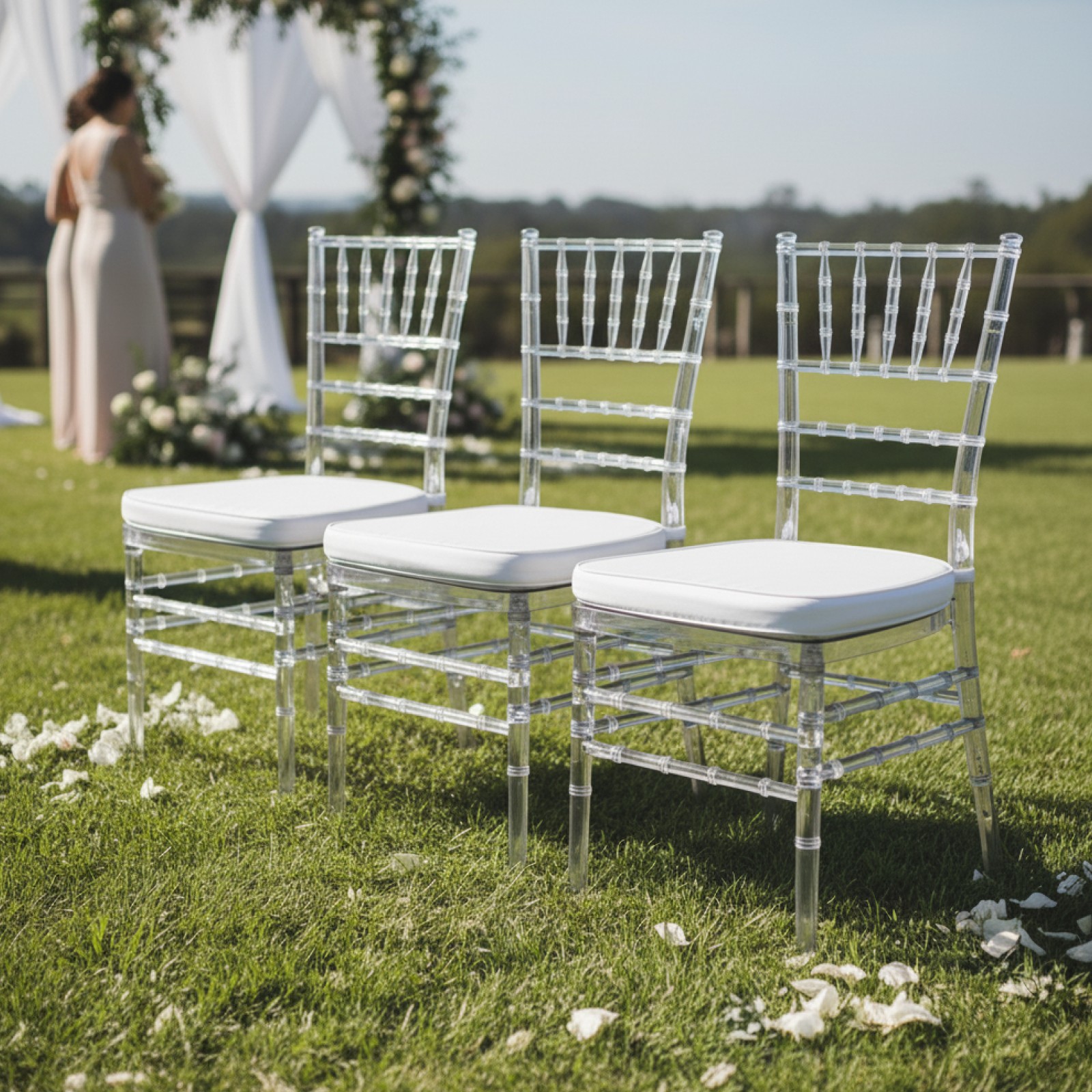 3pack Acrylic Stackable Chiavari Dining Chair, Clear Party Chair Fully Assembled