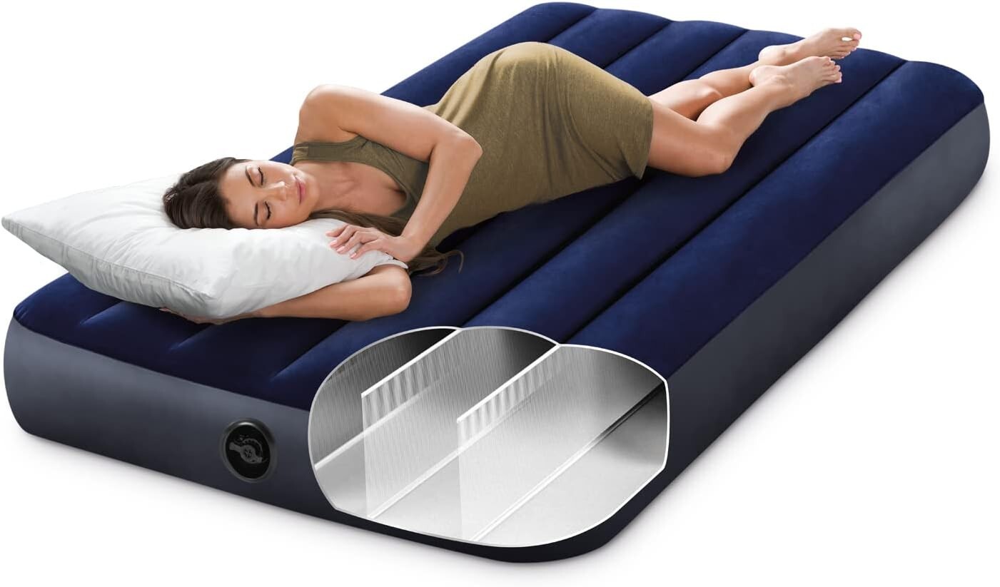 INTEX Standard Air Mattress 300Lb Capacity Twin Size 75″L x 39″W x 10″Th