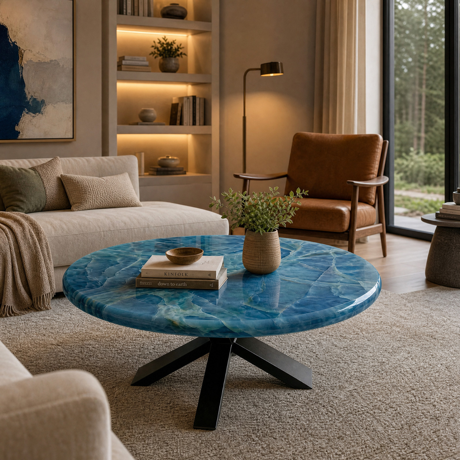 Luxury Blue Onyx Coffee Table Ideas for Elegant Interiors Handmade Furniture