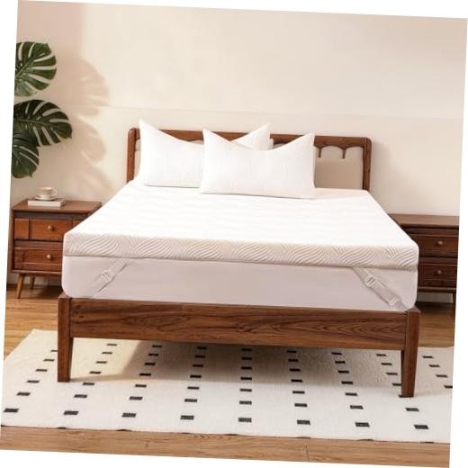 3 Inch Gel Memory Foam Mattress Topper, Dual-Layer Cooling Bed Topper Queen