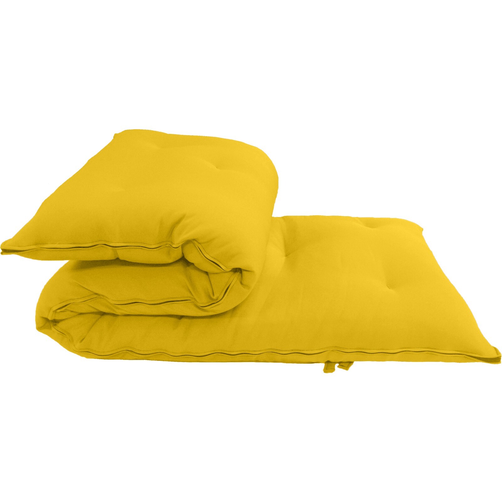Twin Floor Rolling Futon Mattresses, Cotton Shikifuton Mats 3x39x80 Yellow