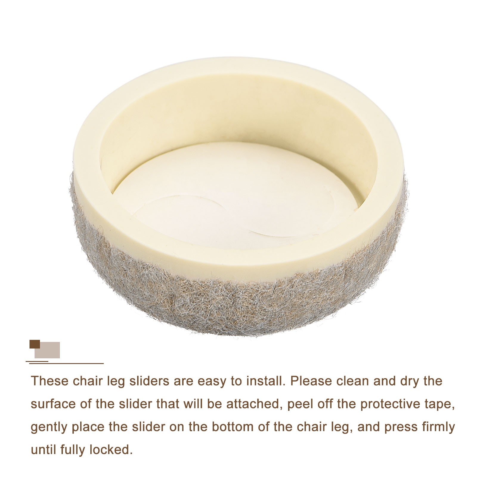 20Pcs Furniture Sliders 1″ Formed Felt Round Sliding Pads for Carpeted (Beige)
