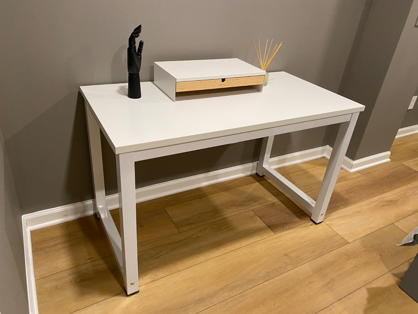 Wooden & Iron Desk with Drawer “Please see Description”
