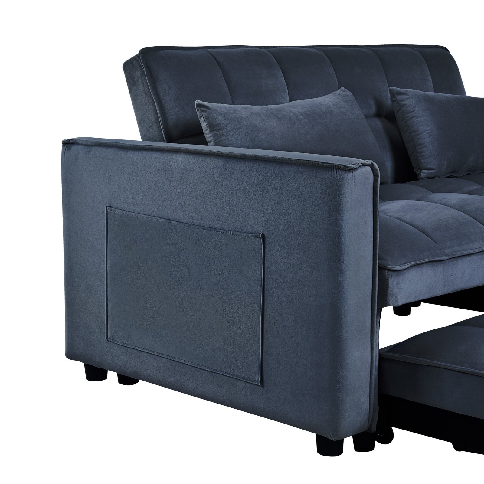 3&1 Convertible Sleeper Sofa Bed Velvet Pull Out Couch Adjustable Loveseat Futon