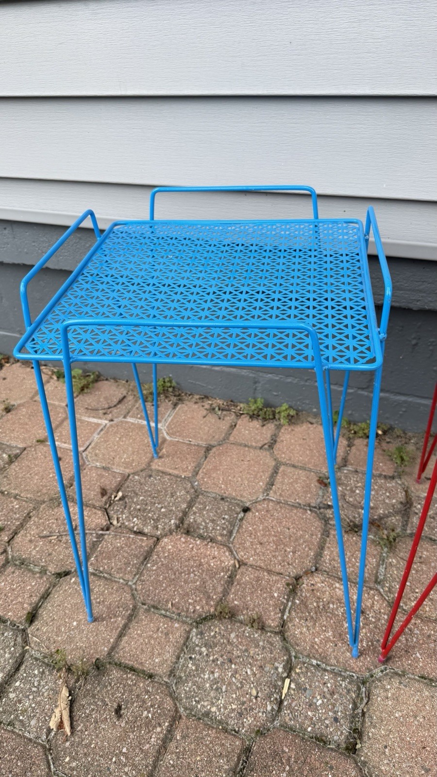 Vtg Mathieu Mategot Style Nesting Stacking Metal Wire Hairpin Tables Set of 3