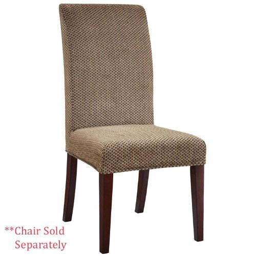 Powell Brown and Tan Checked Chenille Chair Slip Cover, 1-Pack