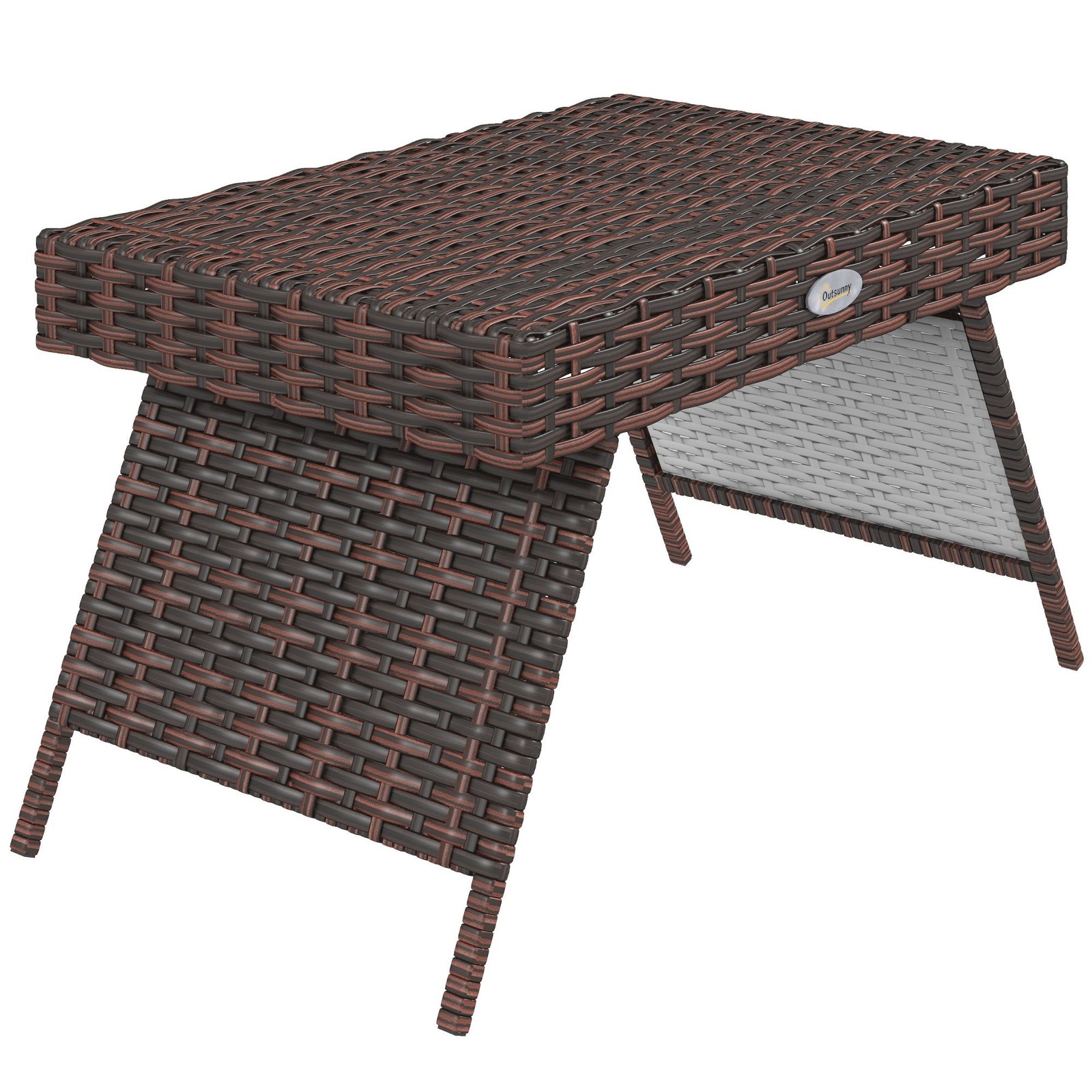 Convenient Fold-Flat Design Table 23.5×16.25×16.25 in Brown Finish