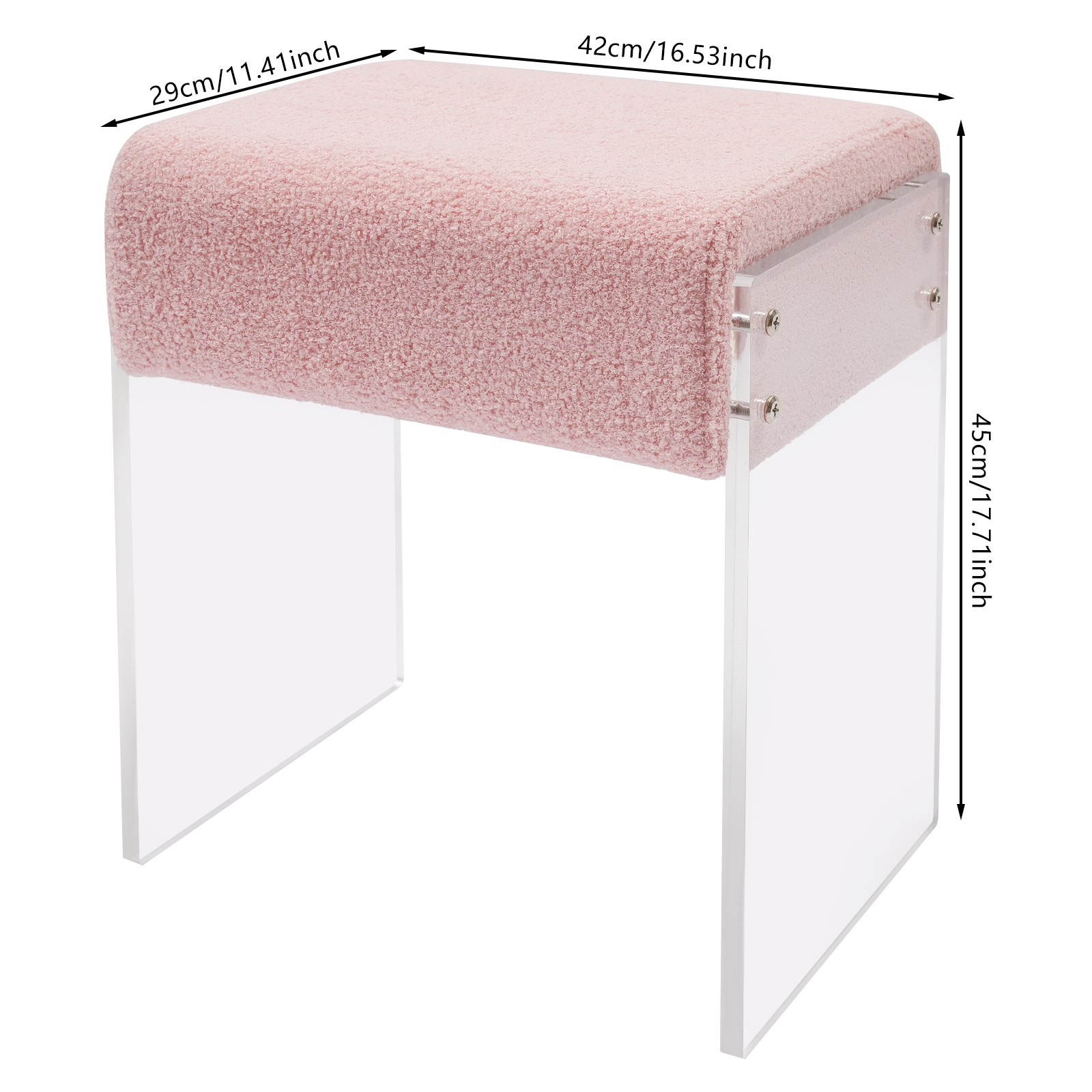 Makeup Stool Modern Minimalist Multi-functional Vanity Acrylic Chair w/ Cushion