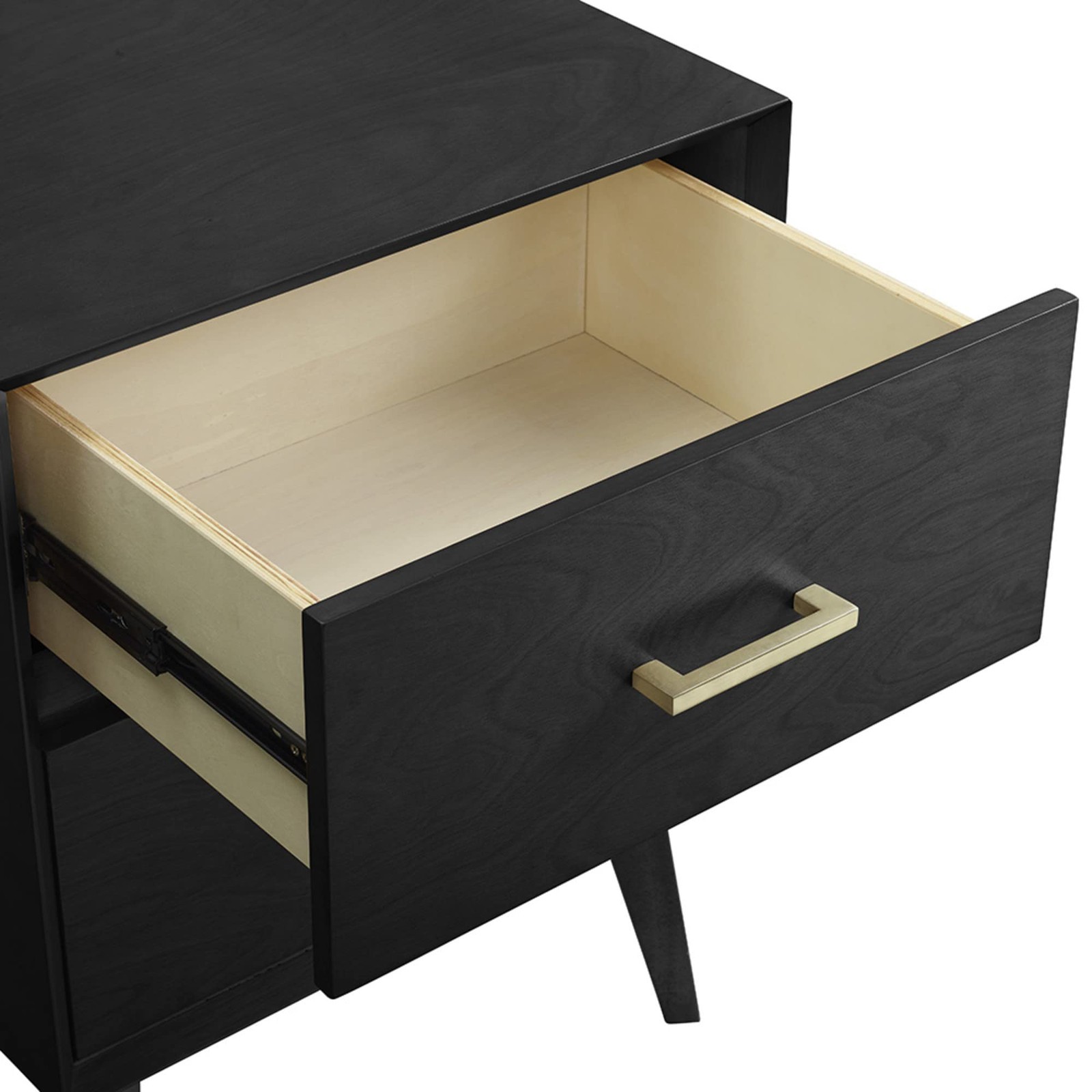 Metro Drawer Nightstand Bed Side Table, Black