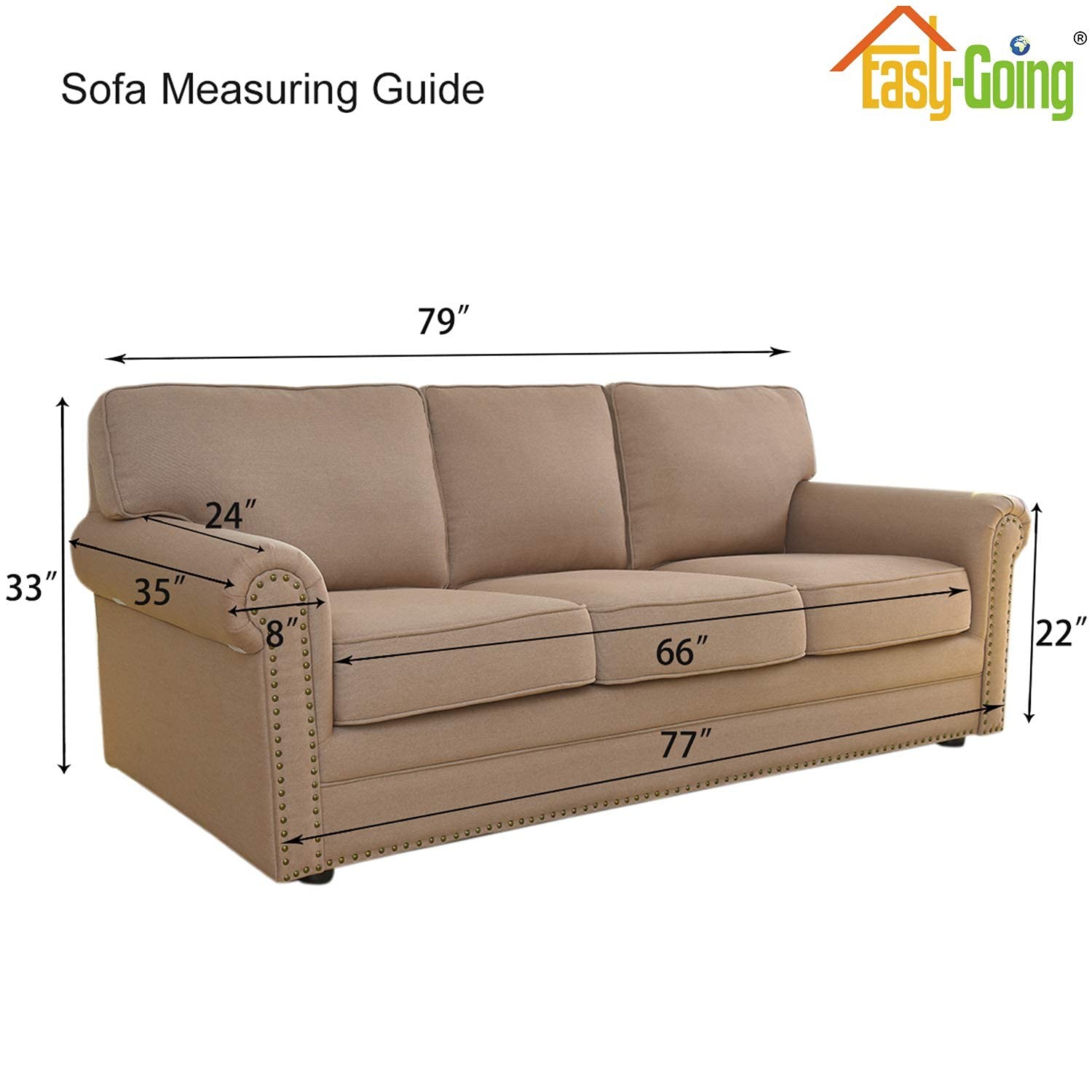 Easy Going Stretch Couch Covers for Sofa Washable Large Dark Gray 1 Piece Sofa