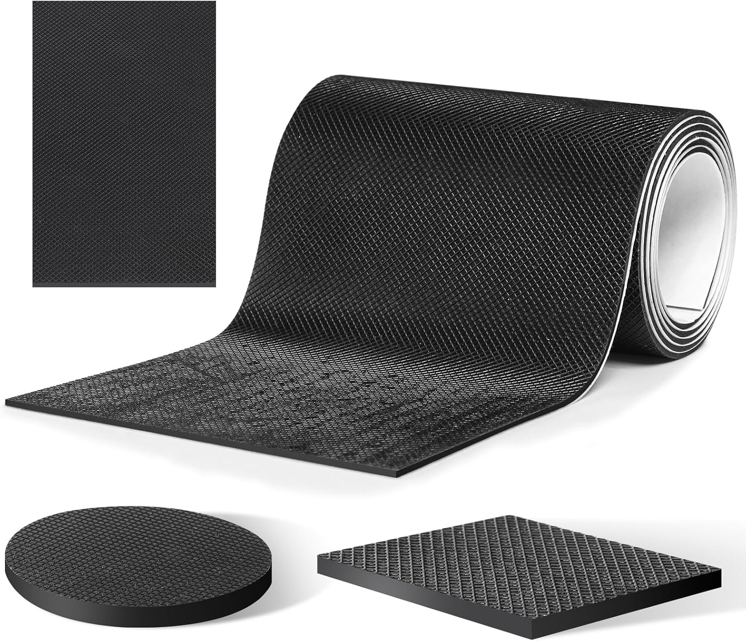 Self Adhesive Non Slip Furniture Pads 4”x40” Rubber Floor Protectors, Cuttable A
