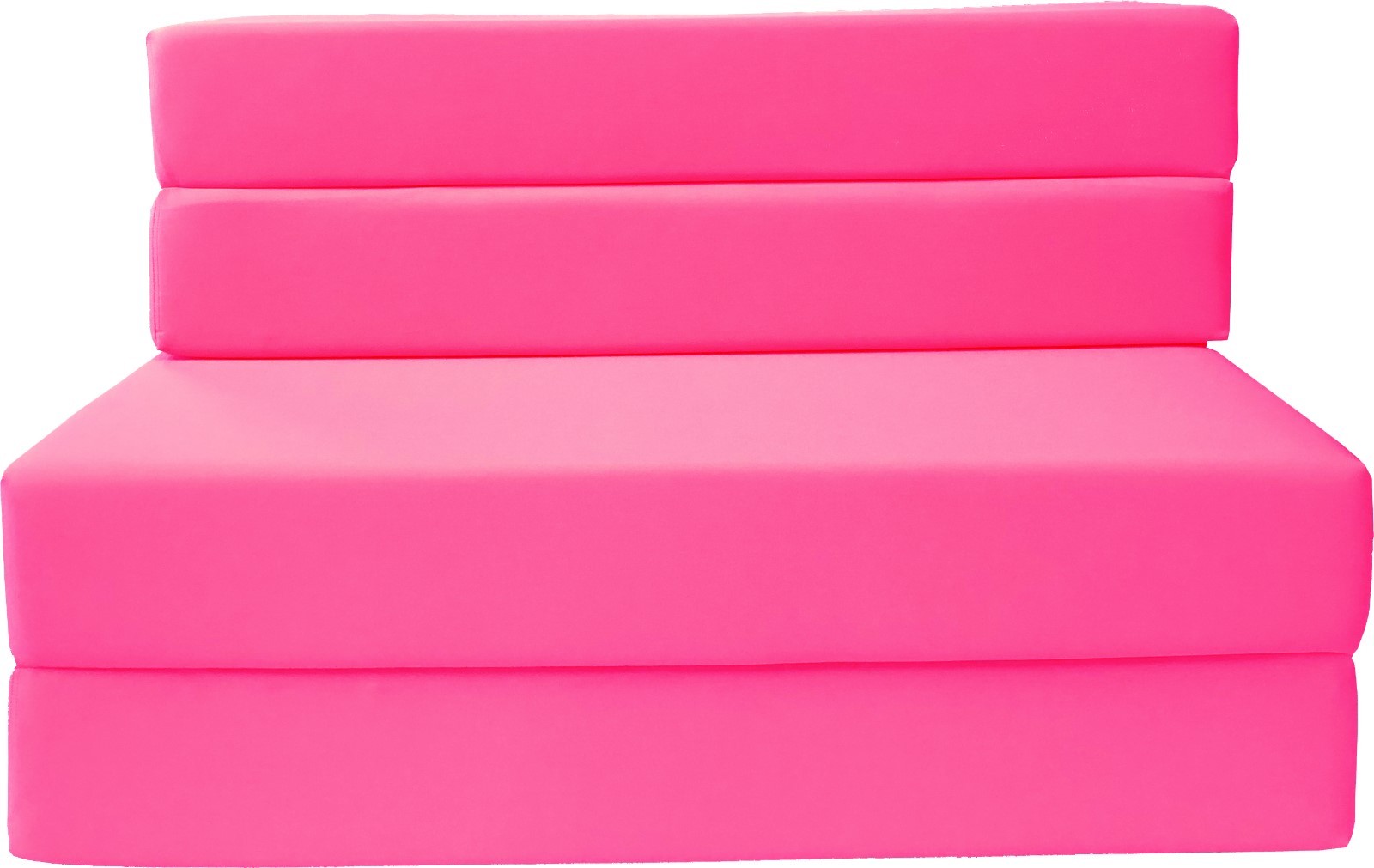 Full Size 4-Foldable Foam Matress Studio Folding Sofa Chair Bed, Pink