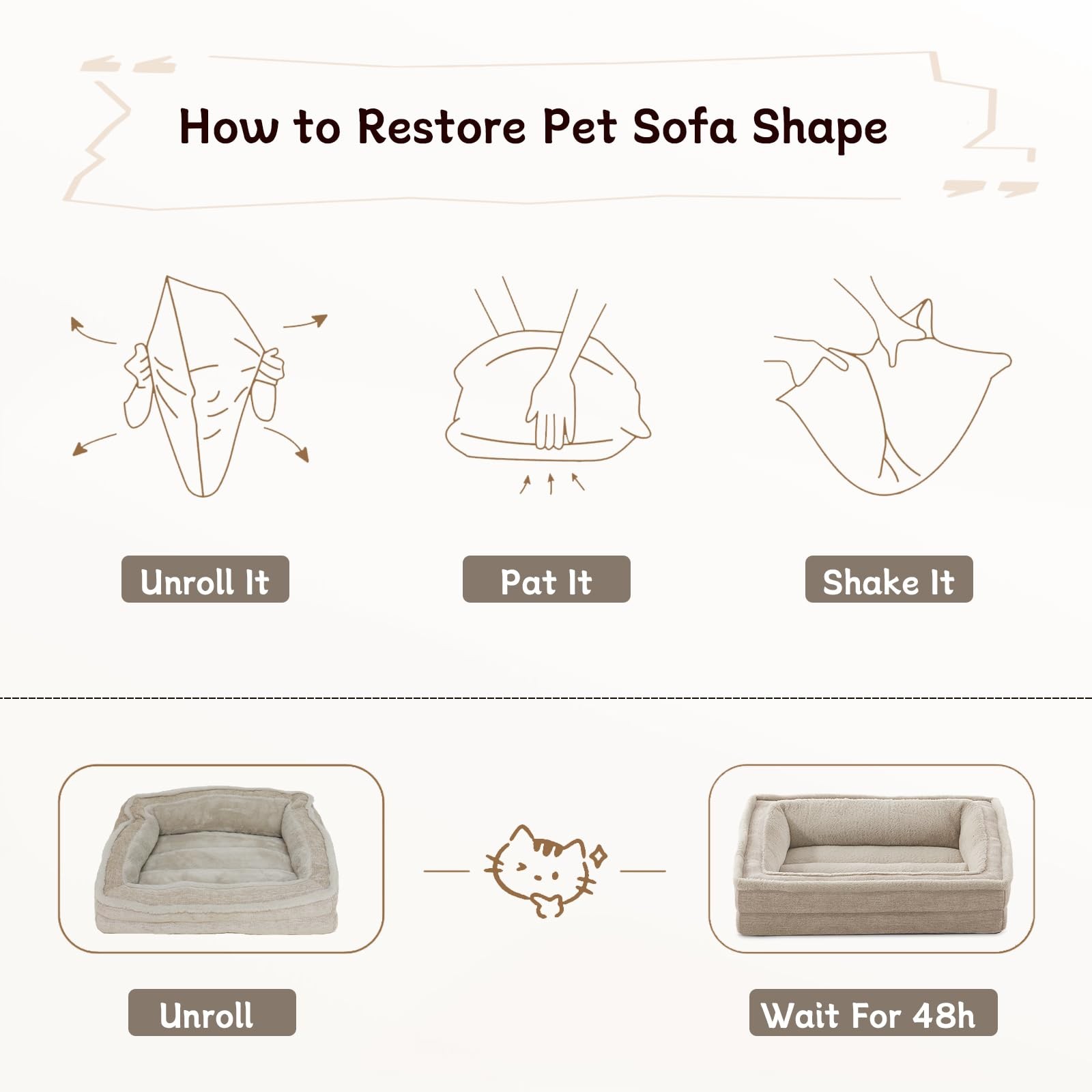 Laojin Balhen Cat Couch For Pets Washable Cat Beds For Indoor Cats Super Soft