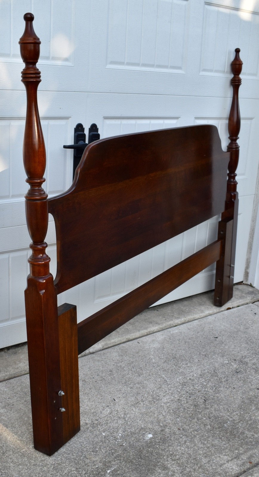 Cherry Queen Headboard Chippendale Poster Bed Wooden Vintage