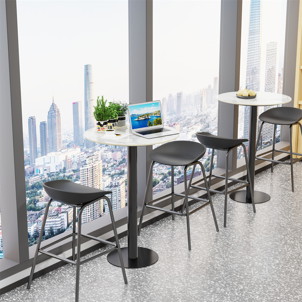 Unique Round Bar Table Sintered Tall Bistro Pub Table Dining Coffee Table 105cm