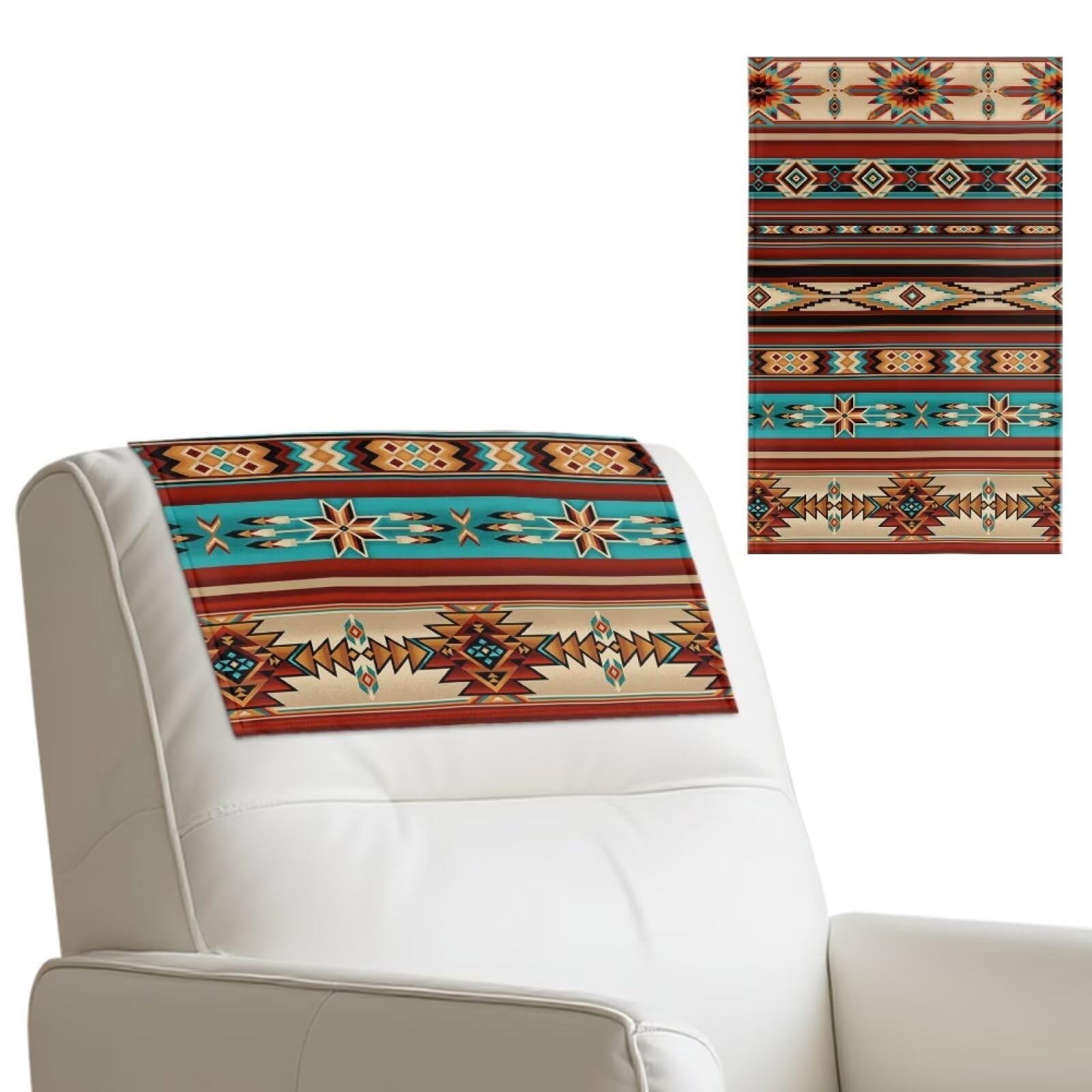 Aztec Recliner Headrest Protector, 1 Piece Leather Easy to Install Armchair H…